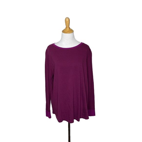 Terra & Sky Purple Burgundy Long Sleeve Stretch Soft Size 1X semi fitted - Picture 8 of 8